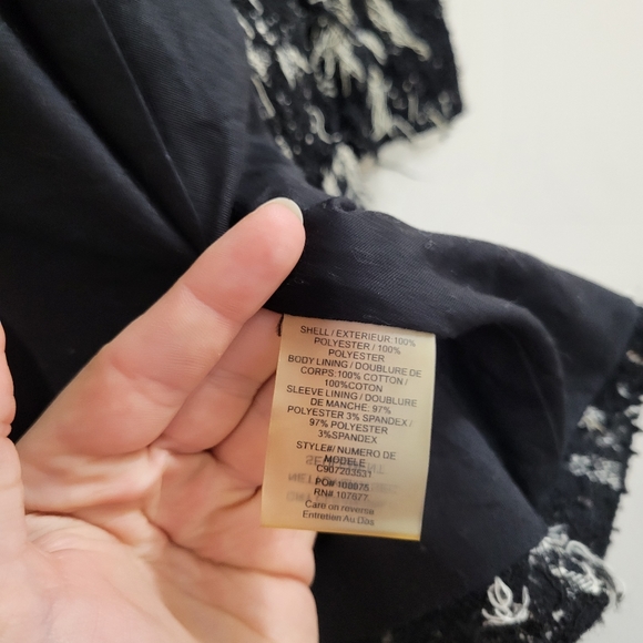 Alice & Olivia deconstructed frayed tweed coat 8 - Picture 4 of 4